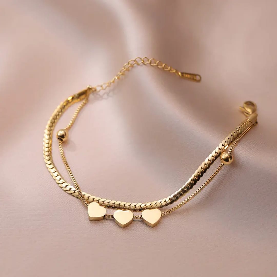 Triple Heart Bracelet – Everyday Shine | Stainless Steel