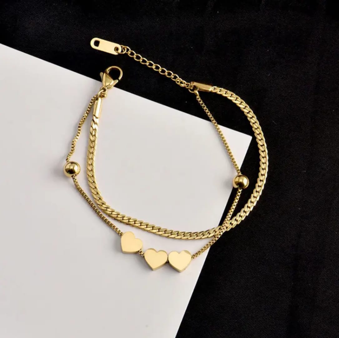 Triple Heart Bracelet – Everyday Shine | Stainless Steel
