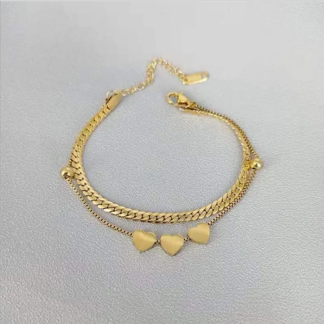 Triple Heart Bracelet – Everyday Shine | Stainless Steel