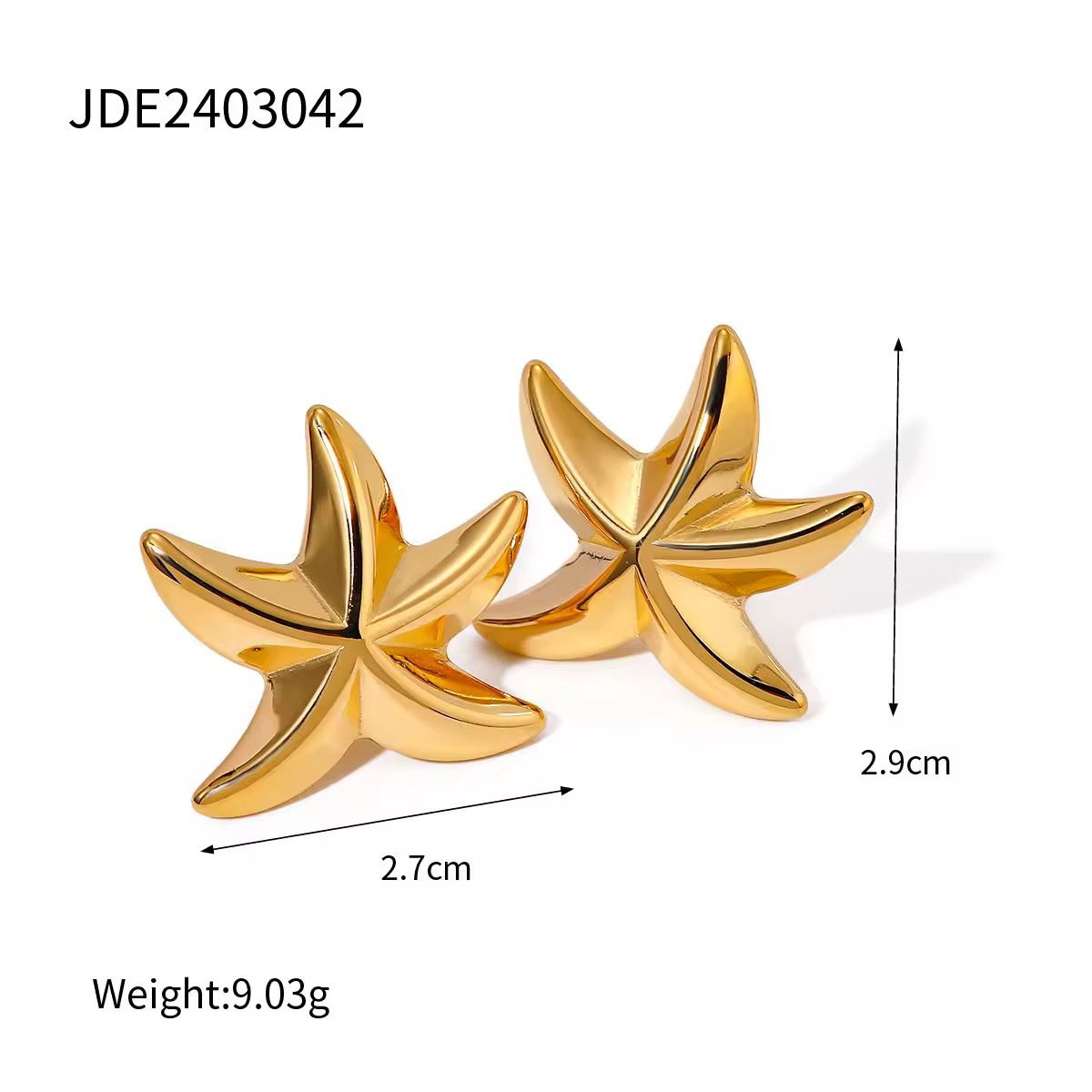 Golden Starfish Earrings – Ocean-Inspired Statement Jewelry