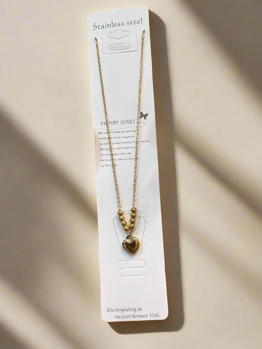 Golden Heart Pendant Necklace – Minimalist Love Jewelry
