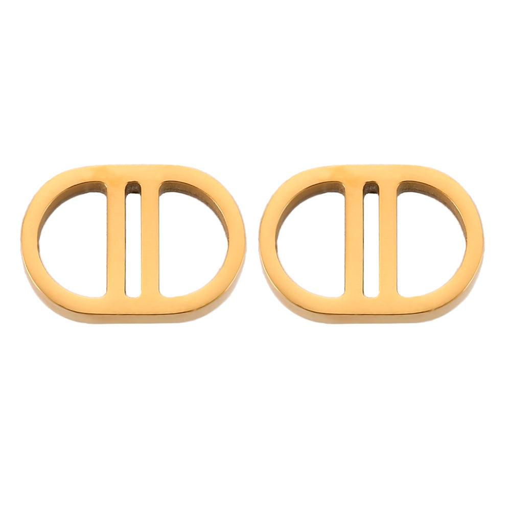 Elegant Designer-Inspired Golden Stud Earrings