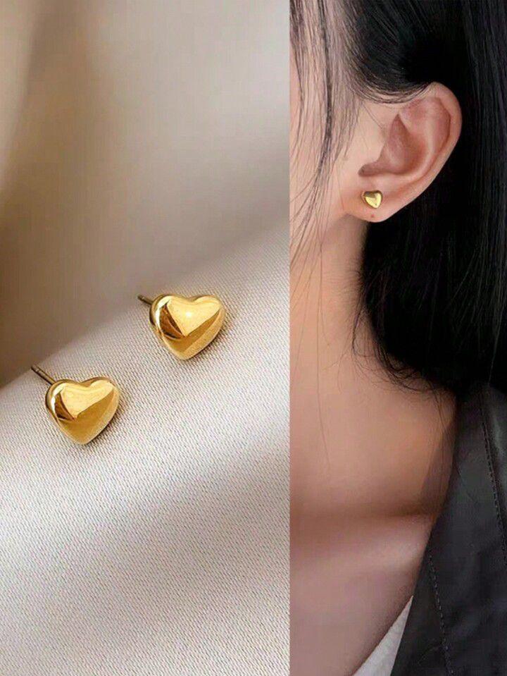 Elegant Gold Heart Jewelry Set – Bracelet, Earrings & Necklace