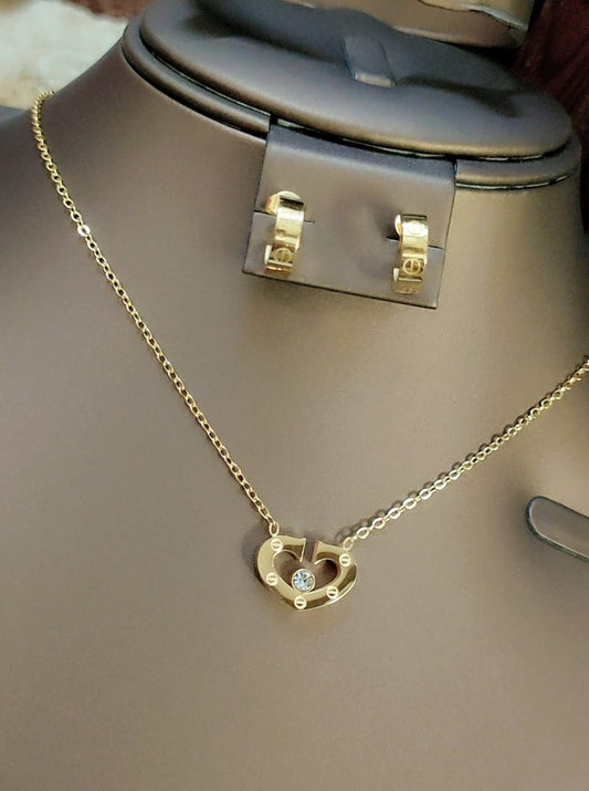 Luxury-Inspired Gold Necklace & Earrings Set – Tarnish-Free | Lightweight