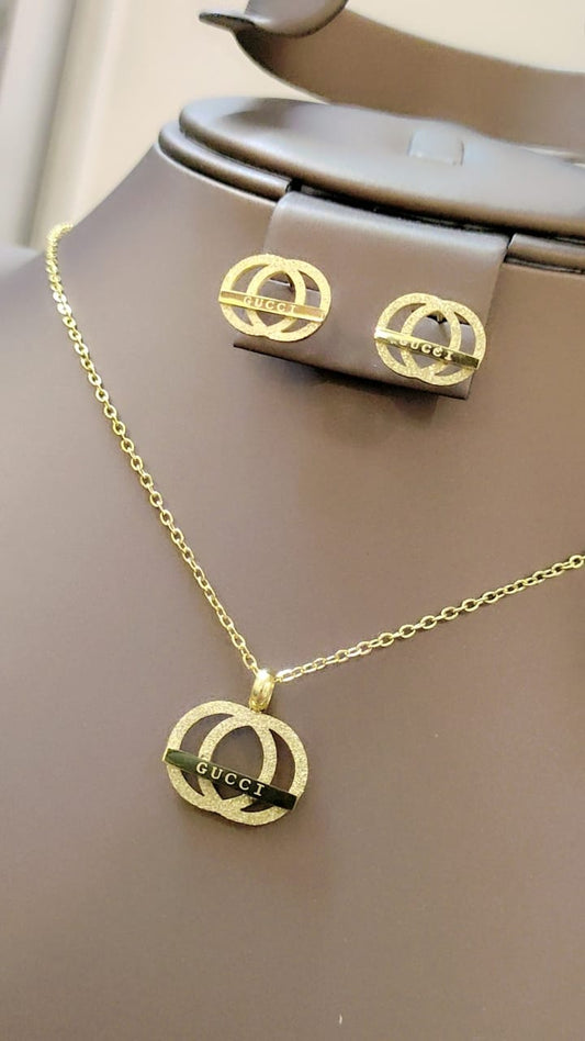 Elegant Gold-Plated Necklace & Earrings Set – Tarnish-Free | Statement Style