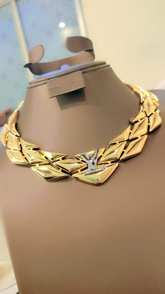 Bold Gold Link Choker Necklace – Luxe Designer-Inspired | Tarnish-Free