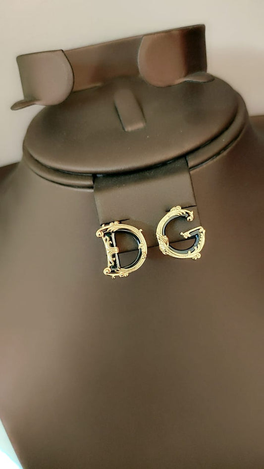 Gold Monogram-Inspired Earrings – Bold Statement Style | Tarnish-Free