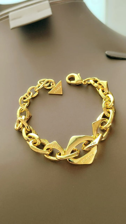Designer-Inspired Triangle Tag Bracelet – Bold Minimal Style | Tarnish-Free