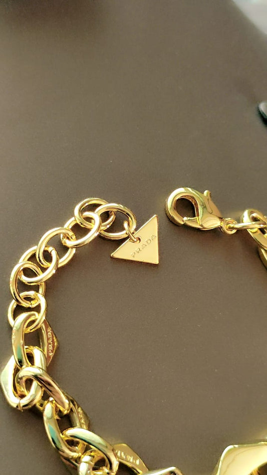 Designer-Inspired Triangle Tag Bracelet – Bold Minimal Style | Tarnish-Free