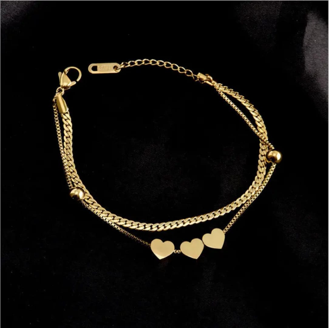 Triple Heart Bracelet – Everyday Shine | Stainless Steel
