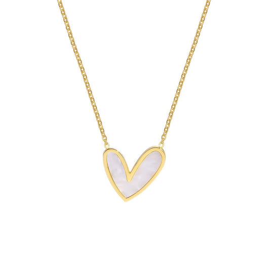 White Heart Pendant Necklace – Minimal & Elegant Everyday Wear
