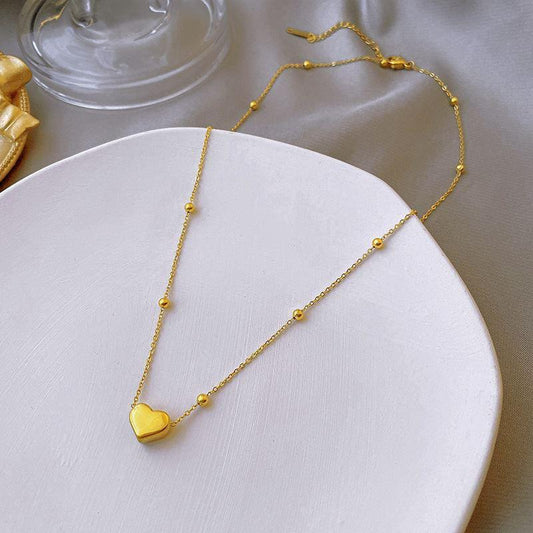 Elegant Gold Heart Jewelry Set – Bracelet, Earrings & Necklace