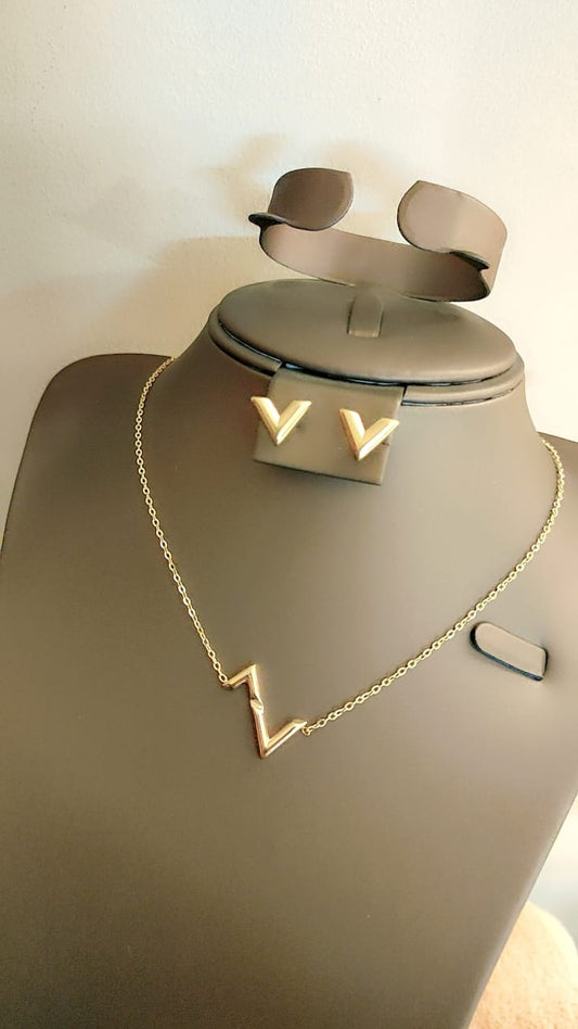 Designer-Inspired Jewelry Set – Minimal Necklace & Earrings for Women