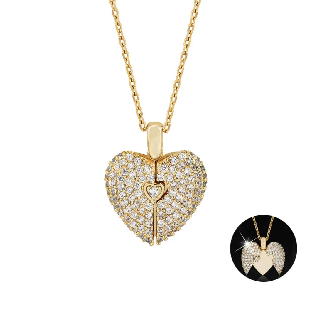 Heart Wings Necklace – Gold & Silver Symbol of Love