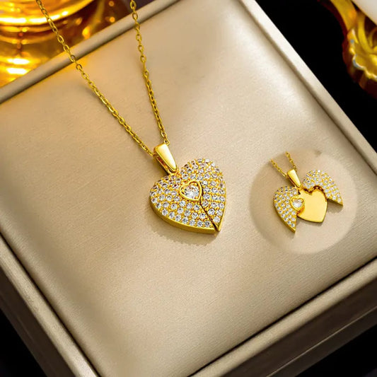 Heart Wings Necklace – Gold & Silver Symbol of Love