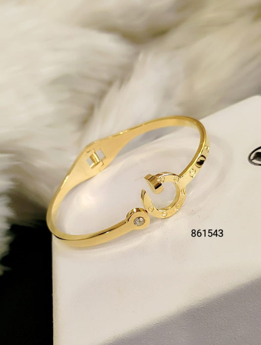 GG-Inspired Gold Bracelet with Dark Green Enamel – Luxury Touch