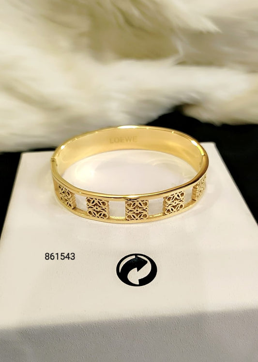 Loewe Inspired Premium Gold Bracelet – Elegant Cutout Design