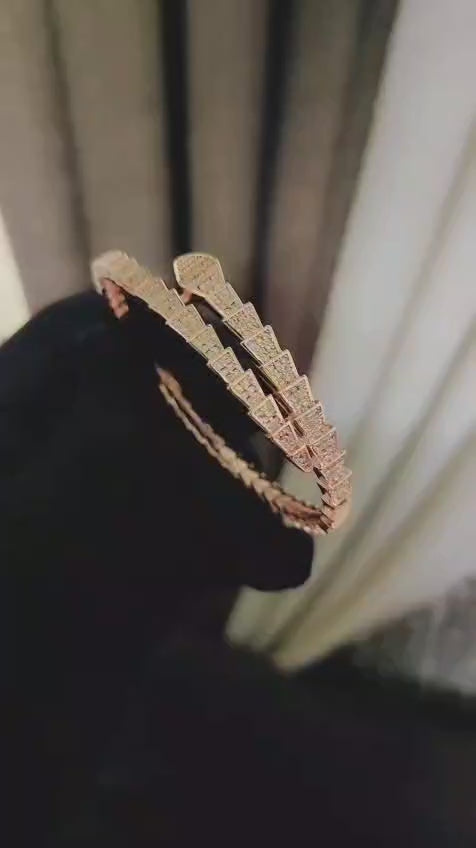 Serpent Shine Bracelet – Rose Gold Elegance