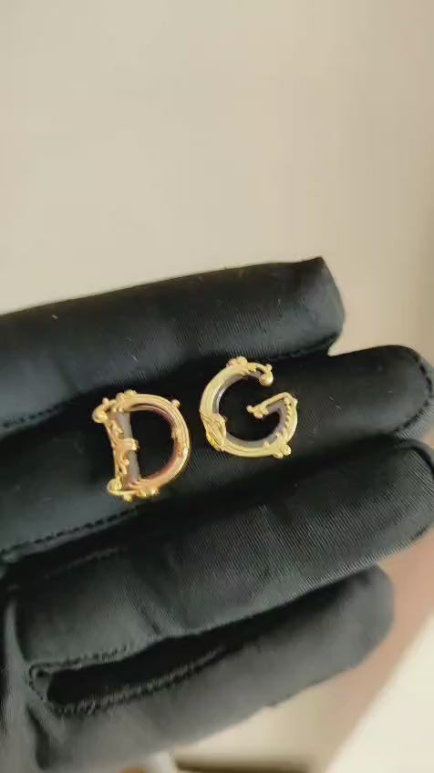 Gold Monogram-Inspired Earrings – Bold Statement Style | Tarnish-Free